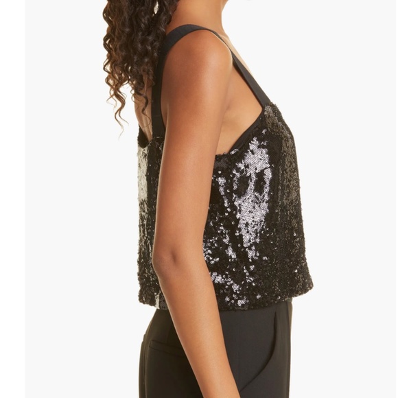 NWT $328 VERONICA BEARD Adi Sequin Crop Camisole in size 16! - Picture 4 of 7